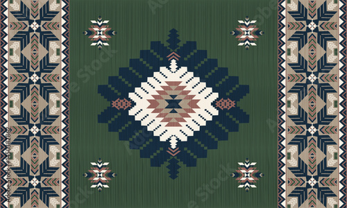 American tribal ethnic native pattern.Traditional Navajo,Aztec,Apache,Southwest and Mexican style fabric pattern.Abstract vector motifs pattern.For fabric,clothing,blanket,carpet,woven,wrap,decoration