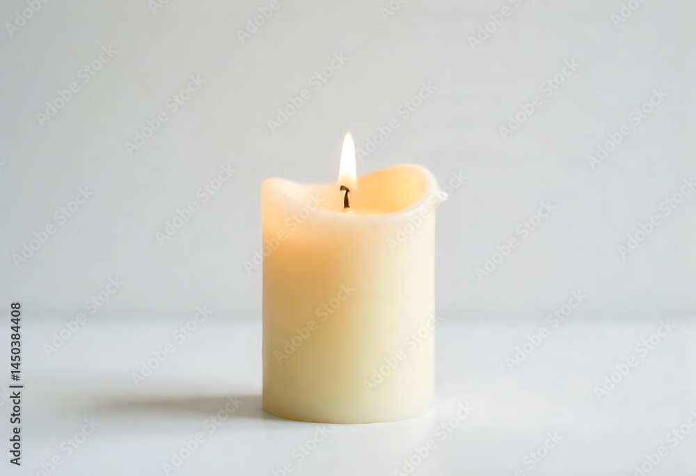 Generative AI A softly glowing candle illuminates a serene and minimalist setting Generative AI A softly glowing candle illuminates a serene and minimalist setting