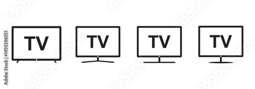 smart tv icon set. lcd tv monitor.  Home technology icon.  tv icon symbol. 