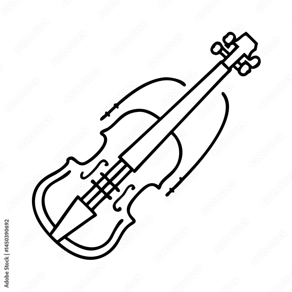 Obraz premium electric violin icon, electric violin line art - simple line art of electric violin, perfect for electric violin logos and icons