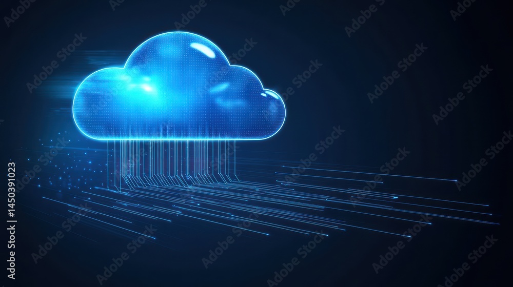 Digital cloud computing network data flow concept Digital cloud computing network data flow concept