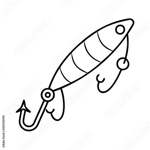 fishing bait minnow icon, fishing bait minnow line art - simple line art of fishing bait minnow, perfect for fishing bait minnow logos and icons