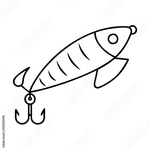 fishing bait minnow icon, fishing bait minnow line art - simple line art of fishing bait minnow, perfect for fishing bait minnow logos and icons