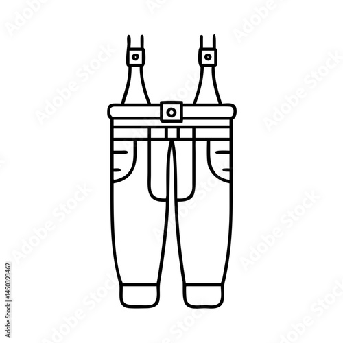 fishing waders icon, fishing waders line art - simple line art of fishing waders, perfect for fishing waders logos and icons