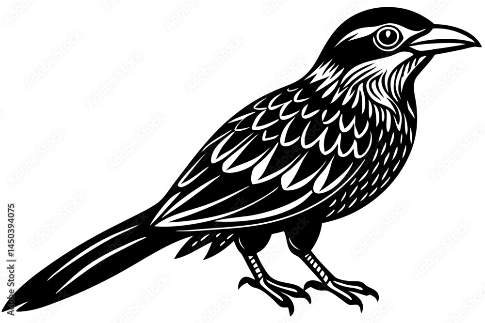 Fototapeta premium Cute Bird Line Art Vector – Minimalist Bird Illustration, Logo Icon & Clip art on White Background