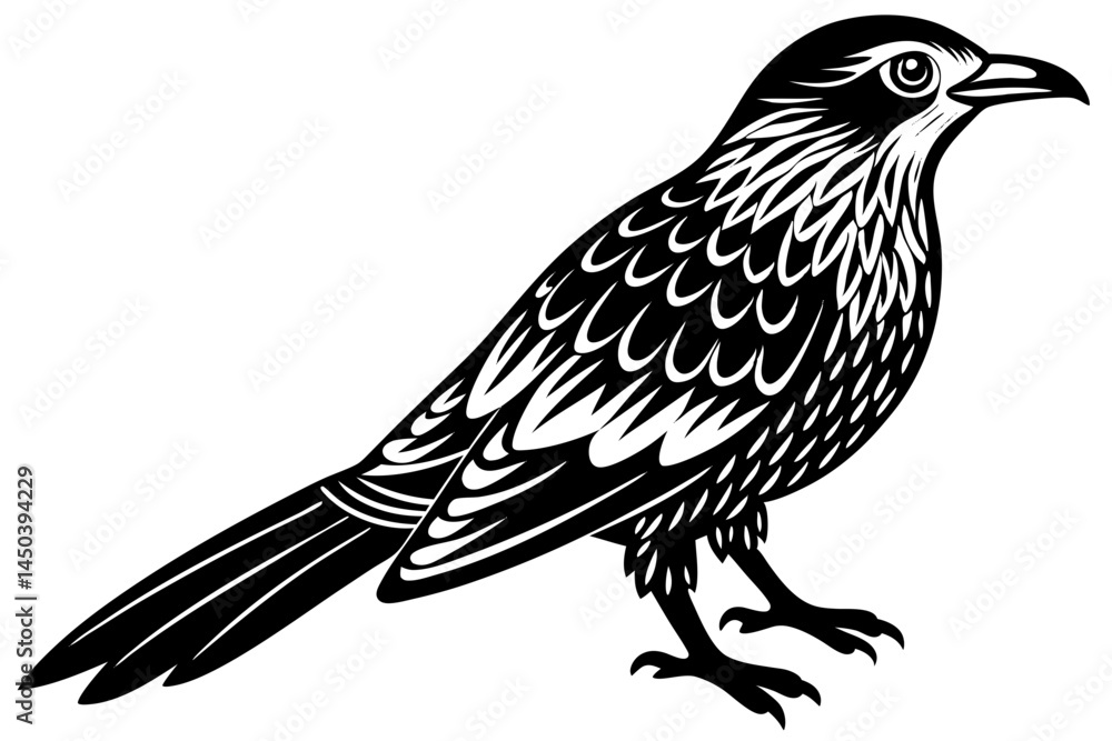 Fototapeta premium Cute Bird Line Art Vector – Minimalist Bird Illustration, Logo Icon & Clip art on White Background