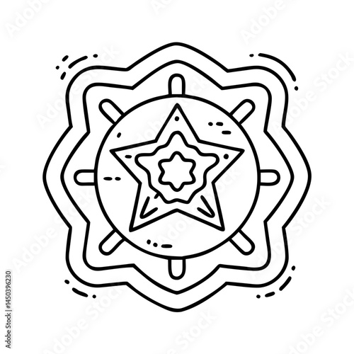 game warden badge icon, game warden badge line art - simple line art of game warden badge, perfect for game warden badge logos and icons