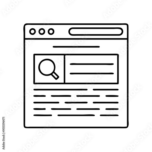 google search result icon, google search result line art - simple line art of google search result, perfect for google search result logos and icons