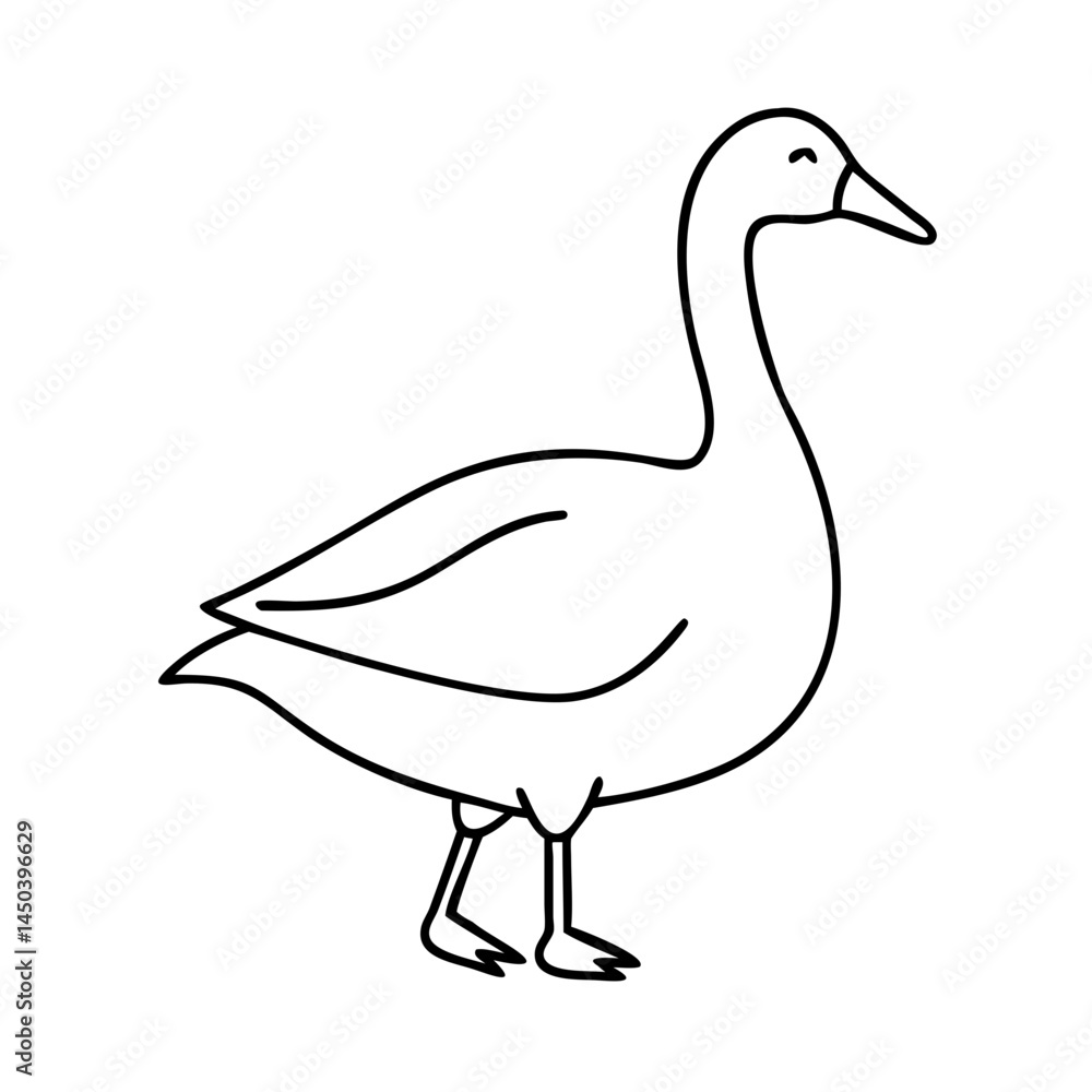 goose silhouette icon, goose silhouette line art - simple line art of goose silhouette, perfect for goose silhouette logos and icons goose silhouette icon, goose silhouette line art - simple line art of goose silhouette, perfect for goose silhouette logos and icons