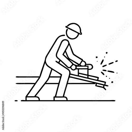 grind rail silhouette icon, grind rail silhouette line art - simple line art of grind rail silhouette, perfect for grind rail silhouette logos and icons