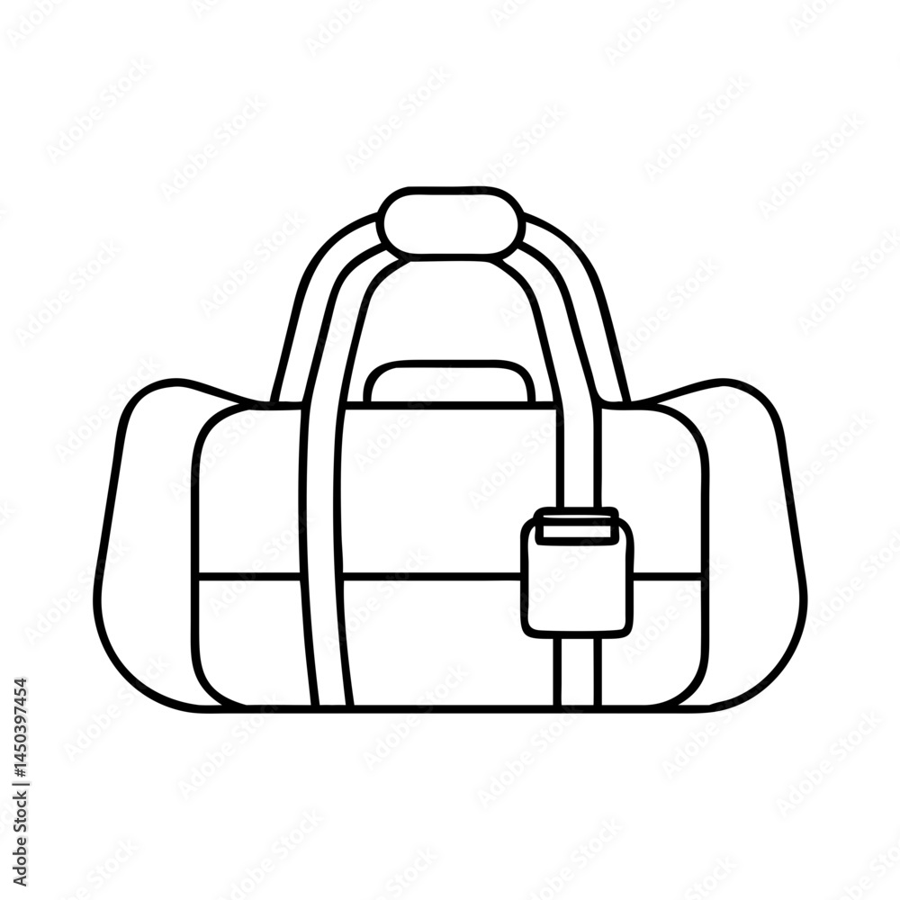 gym bag icon, gym bag line art - simple line art of gym bag, perfect for gym bag logos and icons gym bag icon, gym bag line art - simple line art of gym bag, perfect for gym bag logos and icons