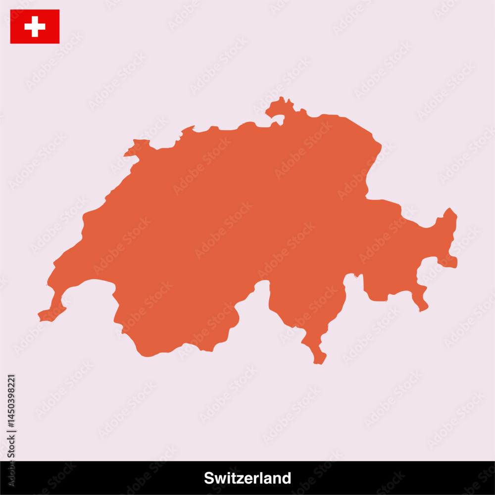 Fototapeta premium Switzerland country map vector isolated on transparent background