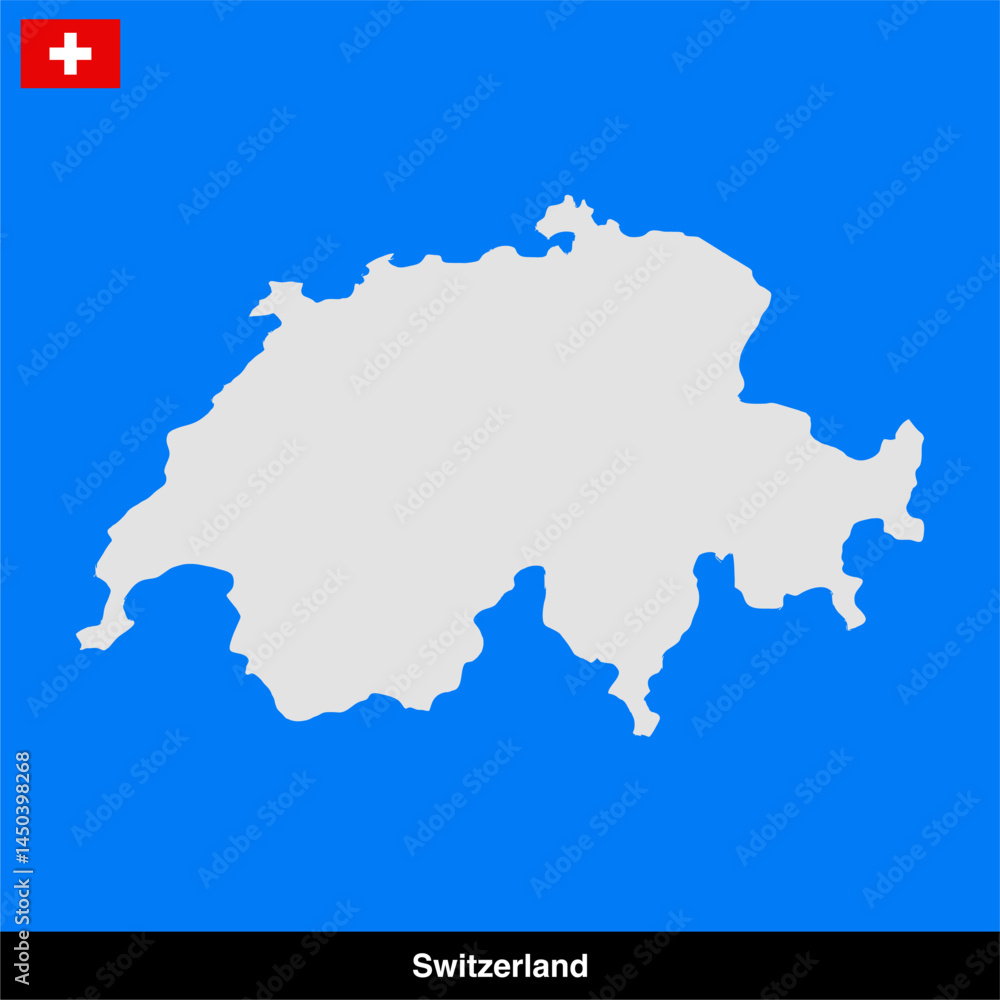 Fototapeta premium Switzerland country map vector isolated on transparent background