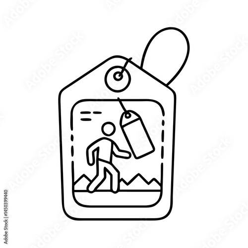hiking permit tag icon, hiking permit tag line art - simple line art of hiking permit tag, perfect for hiking permit tag logos and icons