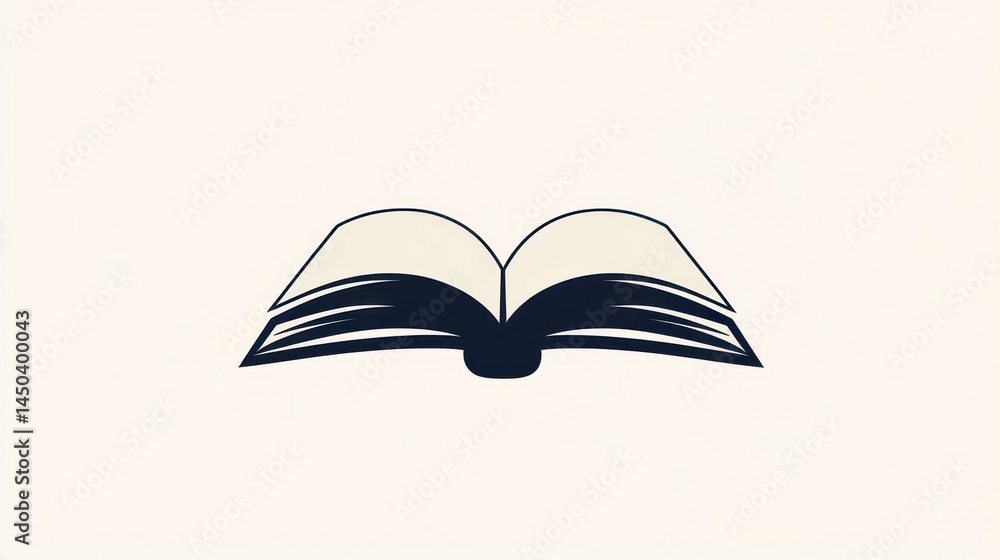 Open book illustration on plain background, educational concept, graphic design Open book illustration on plain background, educational concept, graphic design