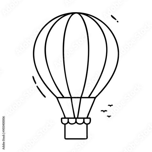 hot air balloon icon, hot air balloon line art - simple line art of hot air balloon, perfect for hot air balloon logos and icons