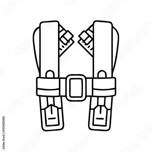 hunter s safety belt icon, hunter s safety belt line art - simple line art of hunter s safety belt, perfect for hunter s safety belt logos and icons