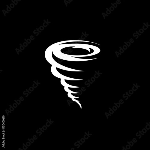 Tornado silhouette black vector design