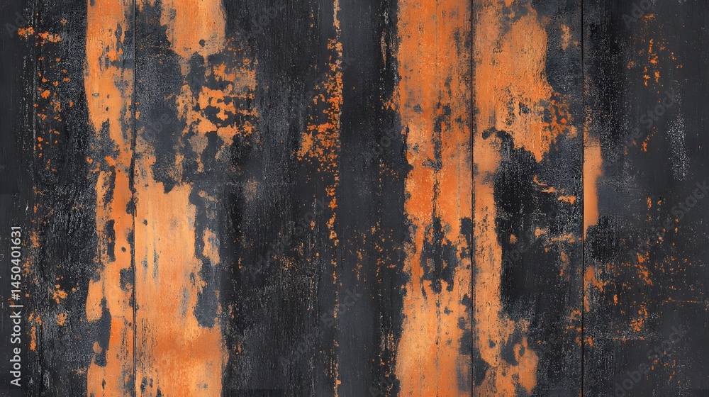 Textural design of dark wood planks with orange streaks. Textural design of dark wood planks with orange streaks.
