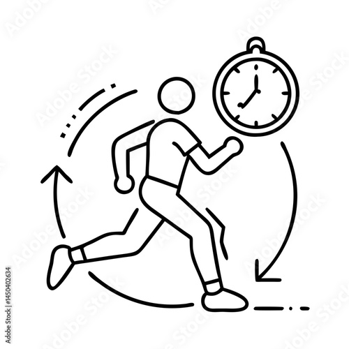 interval running icon, interval running line art - simple line art of interval running, perfect for interval running logos and icons