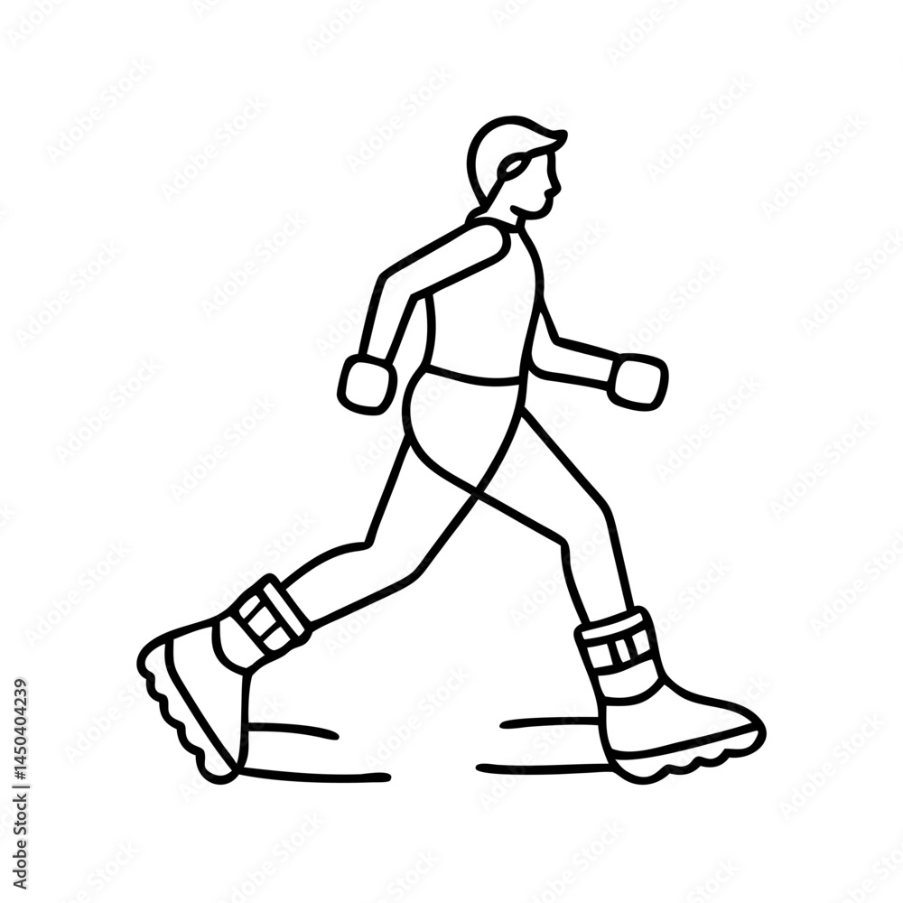 jogging with ankle weights icon, jogging with ankle weights line art - simple line art of jogging with ankle weights, perfect for jogging with ankle weights logos and icons jogging with ankle weights icon, jogging with ankle weights line art - simple line art of jogging with ankle weights, perfect for jogging with ankle weights logos and icons