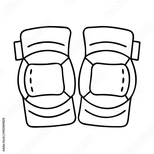 knee pads icon, knee pads line art - simple line art of knee pads, perfect for knee pads logos and icons