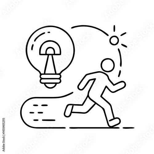 light jog icon, light jog line art - simple line art of light jog, perfect for light jog logos and icons