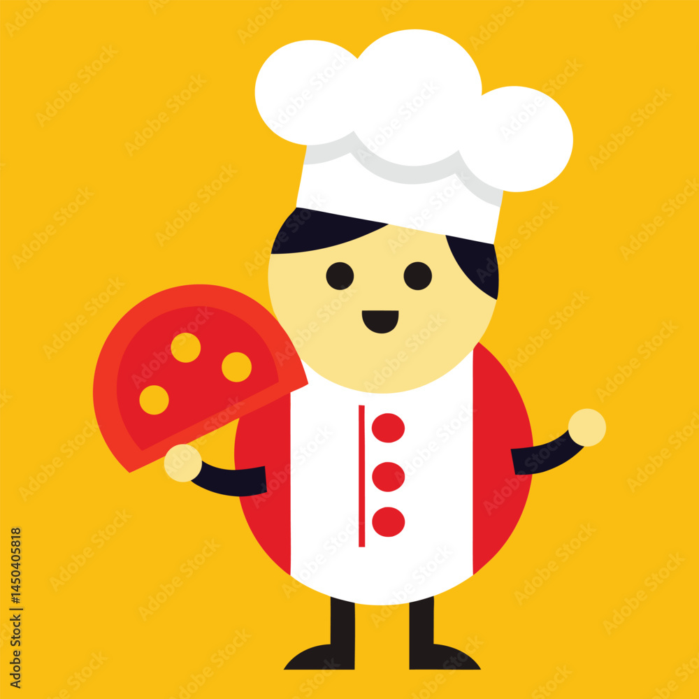 chef with a plate vector art chef with a plate vector art