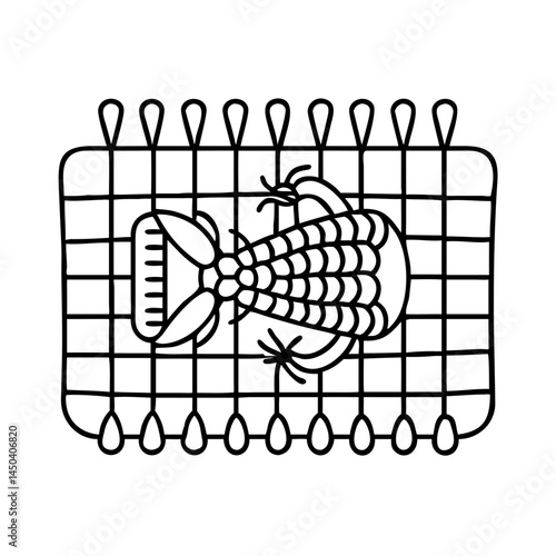 lobster trap icon, lobster trap line art - simple line art of lobster trap, perfect for lobster trap logos and icons