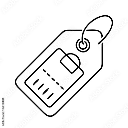 luggage tag icon, luggage tag line art - simple line art of luggage tag, perfect for luggage tag logos and icons