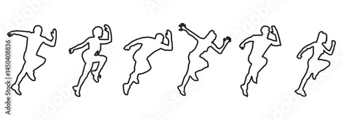 Run, sport athletic logo, group of running people