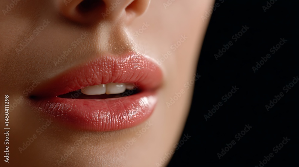 Naklejka premium Close-Up View of Presenters Speaking Clearly with Focus on Mouth and Lips for Communication Emphasis