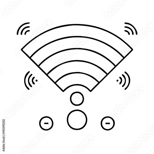 open wi fi network icon, open wi fi network line art - simple line art of open wi fi network, perfect for open wi fi network logos and icons