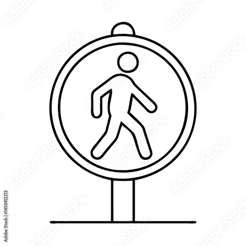 pedestrian zone sign icon, pedestrian zone sign line art - simple line art of pedestrian zone sign, perfect for pedestrian zone sign logos and icons