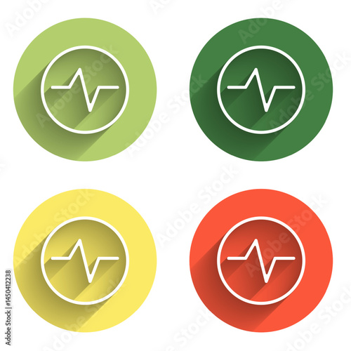 Free Download Set Electric circuit scheme icon isolated with long shadow background. Circuit board. Color circle button. Vector - GFXLoad