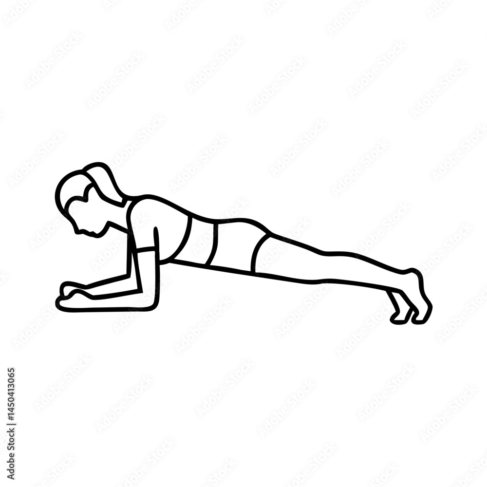 plank pose icon, plank pose line art - simple line art of plank pose, perfect for plank pose logos and icons plank pose icon, plank pose line art - simple line art of plank pose, perfect for plank pose logos and icons