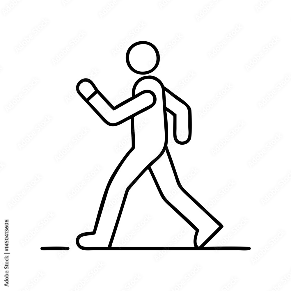 power walk pose icon, power walk pose line art - simple line art of power walk pose, perfect for power walk pose logos and icons