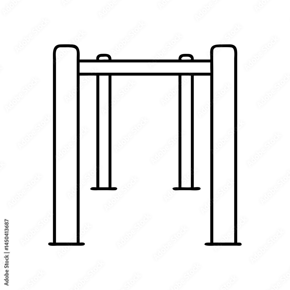 pull up bar icon, pull up bar line art - simple line art of pull up bar, perfect for pull up bar logos and icons pull up bar icon, pull up bar line art - simple line art of pull up bar, perfect for pull up bar logos and icons
