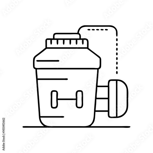 protein shake bottle icon, protein shake bottle line art - simple line art of protein shake bottle, perfect for protein shake bottle logos and icons
