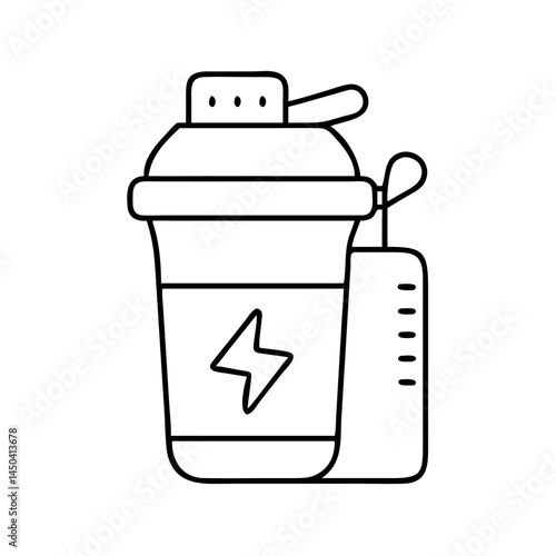 protein shake bottle icon, protein shake bottle line art - simple line art of protein shake bottle, perfect for protein shake bottle logos and icons