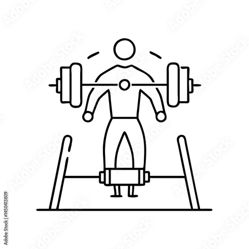 deadlift icon, deadlift line art - simple line art of deadlift, perfect for deadlift logos and icons