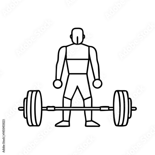 deadlift icon, deadlift line art - simple line art of deadlift, perfect for deadlift logos and icons
