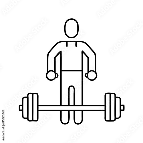 deadlift icon, deadlift line art - simple line art of deadlift, perfect for deadlift logos and icons