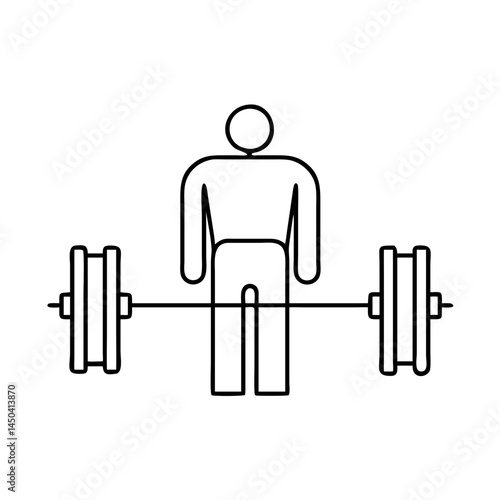 deadlift icon, deadlift line art - simple line art of deadlift, perfect for deadlift logos and icons