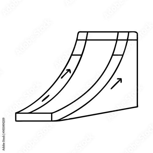diy skateboard ramp icon, diy skateboard ramp line art - simple line art of diy skateboard ramp, perfect for diy skateboard ramp logos and icons