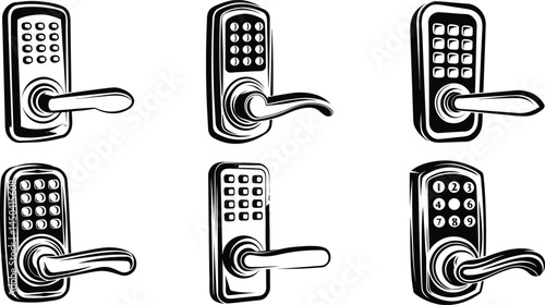 Digital Door Lock Set - Modern Keypad Entry System, Smart Home Security