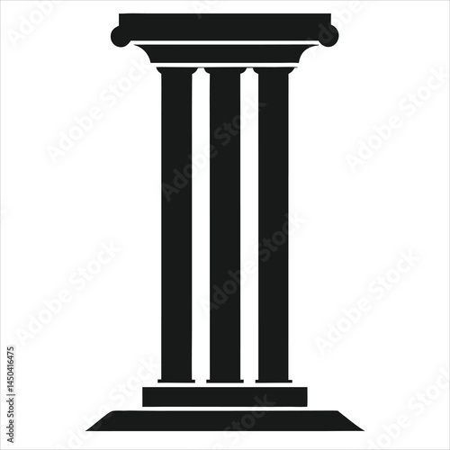 Ancient pillar silhouette vector