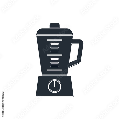 Black Blender icon isolated on white background. Kitchen electric stationary blender with bowl. Cooking smoothies, cocktail or juice. Vector