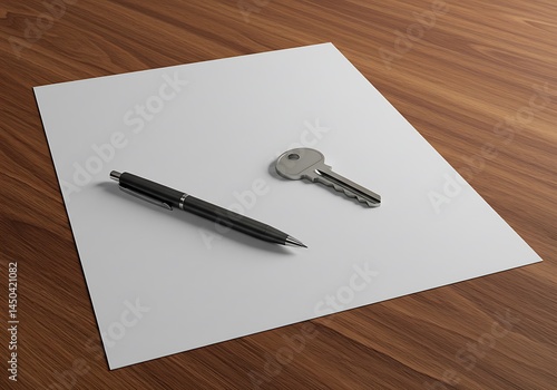 Obraz na płótnie House Keys and Pen on a Blank Document w salonie