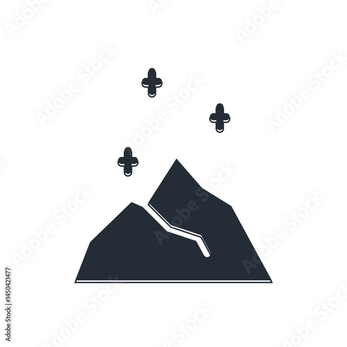 Black Magic powder icon isolated on white background. Vector